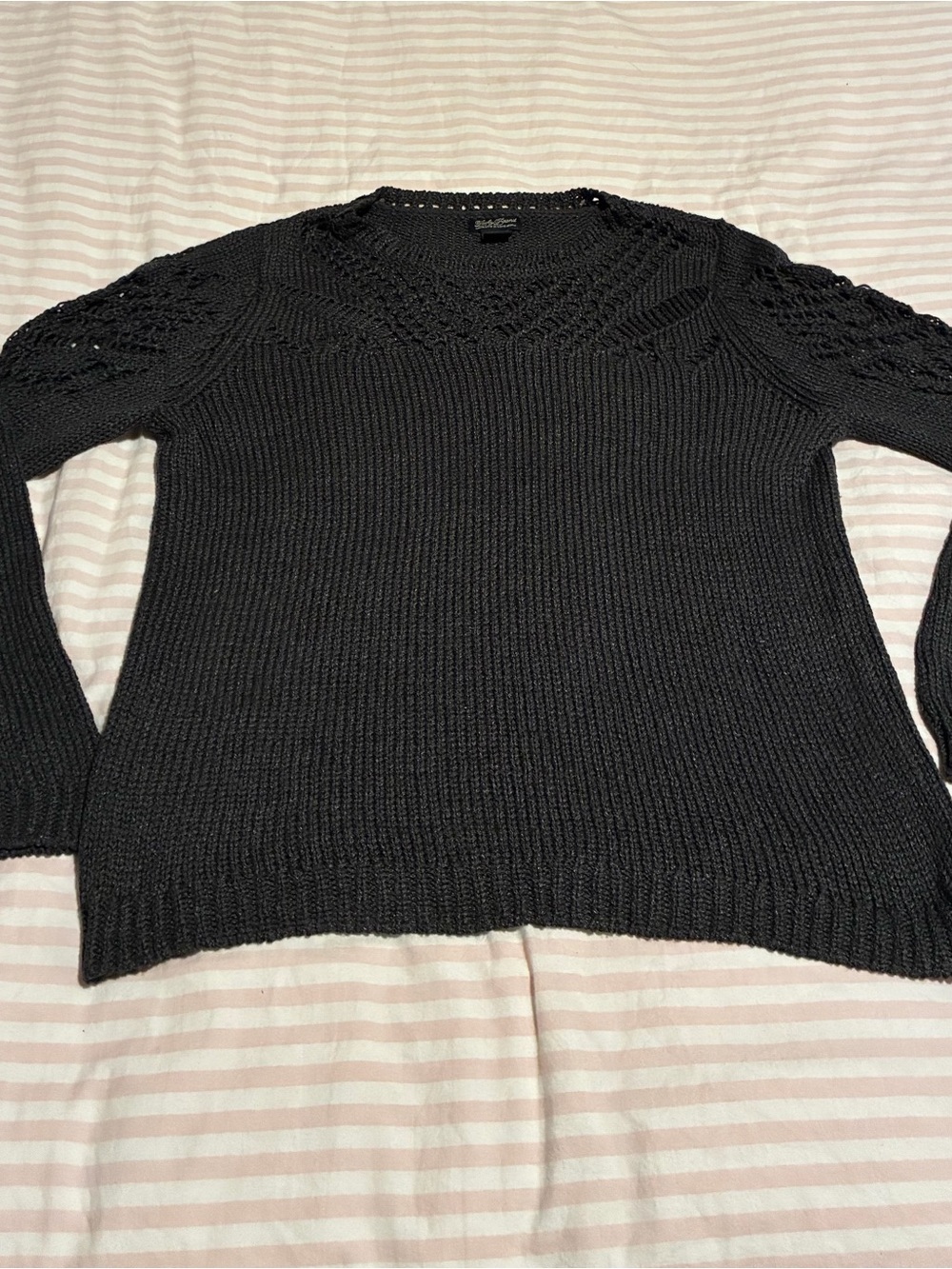 Dark Gray Knit Long-Sleeve Women's Sweater